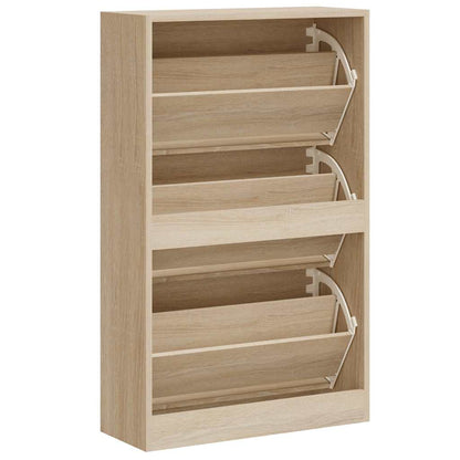 Shoe Cabinet Sonoma Oak 63x24x103 cm Engineered Wood