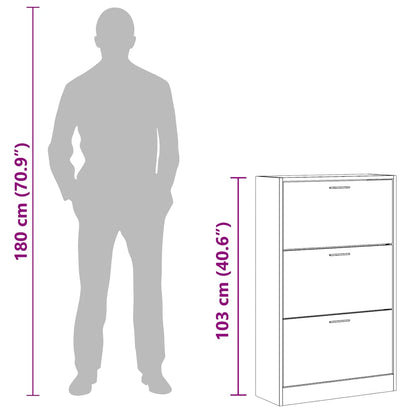 Shoe Cabinet Sonoma Oak 63x24x103 cm Engineered Wood
