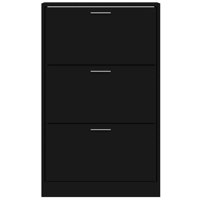 Shoe Cabinet Black 63x24x103 cm Engineered Wood