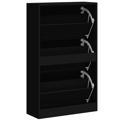 Shoe Cabinet Black 63x24x103 cm Engineered Wood