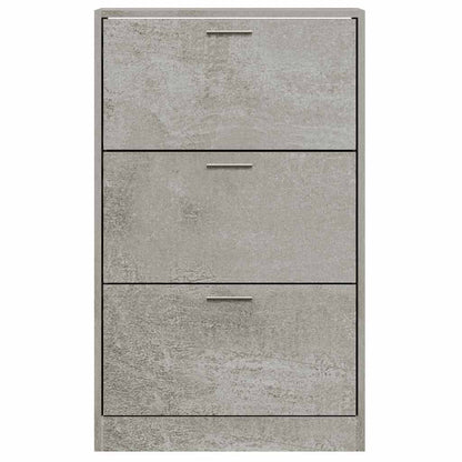 Shoe Cabinet Concrete Grey 63x24x103 cm Engineered Wood