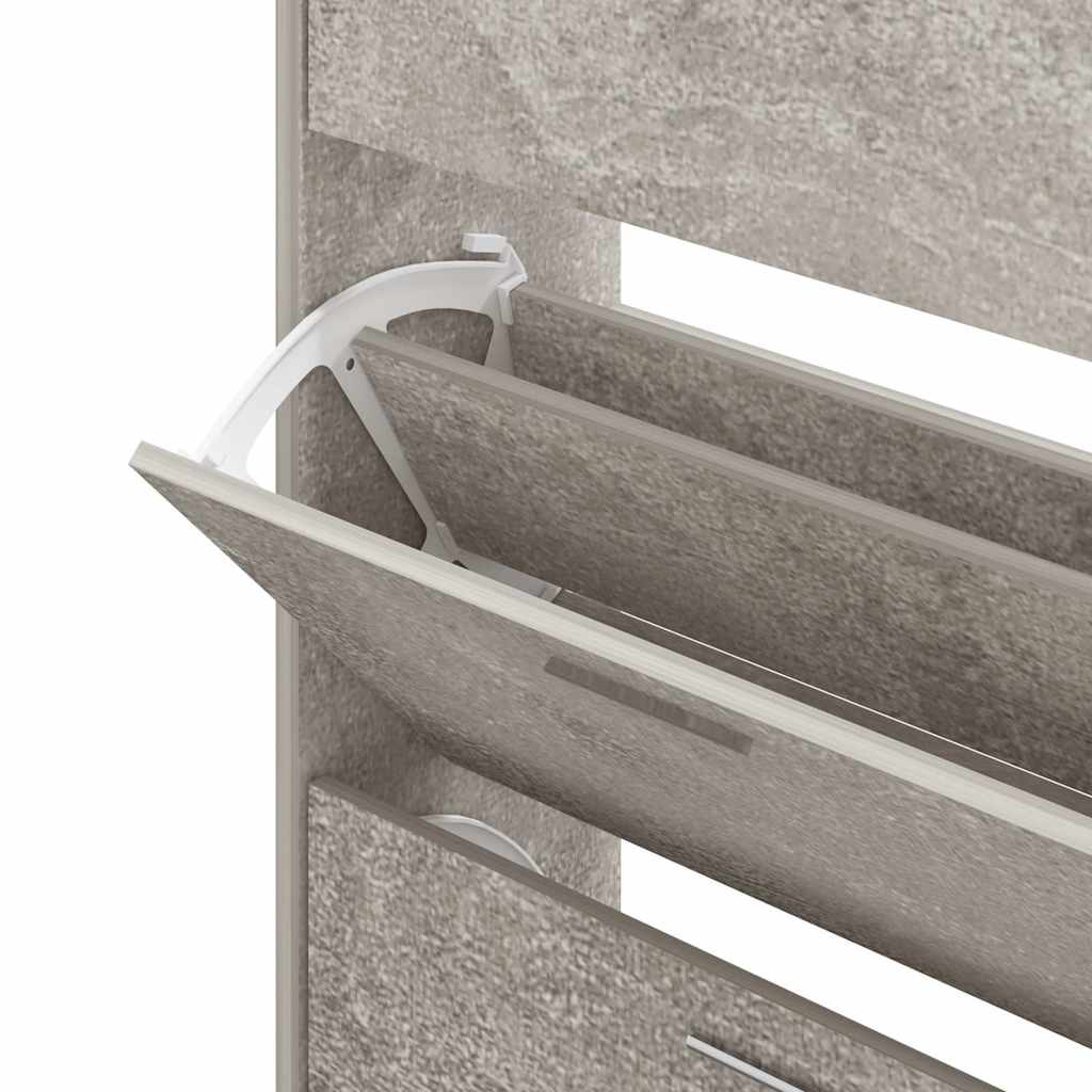 Shoe Cabinet Concrete Grey 63x24x103 cm Engineered Wood