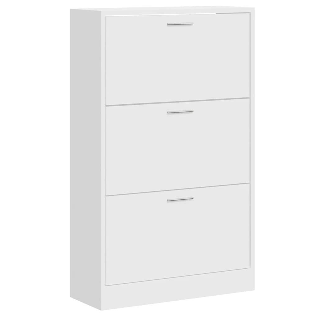 Shoe Cabinet High Gloss White 63x24x103 cm Engineered Wood