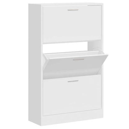 Shoe Cabinet High Gloss White 63x24x103 cm Engineered Wood
