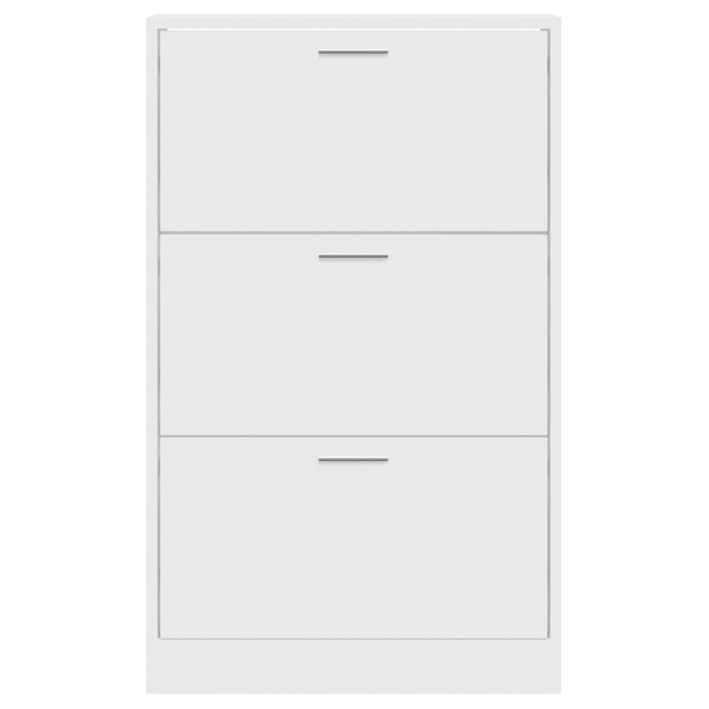 Shoe Cabinet High Gloss White 63x24x103 cm Engineered Wood