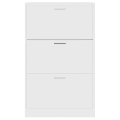 Shoe Cabinet High Gloss White 63x24x103 cm Engineered Wood