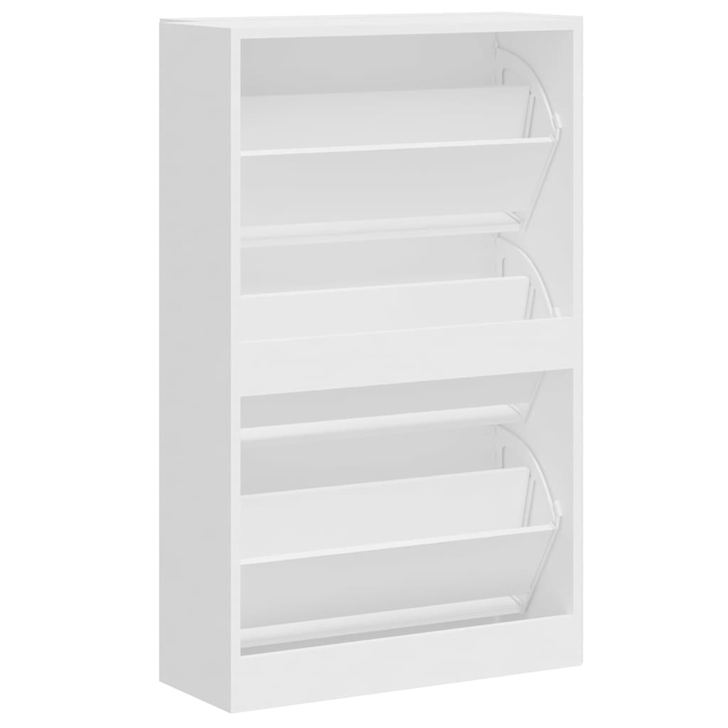 Shoe Cabinet High Gloss White 63x24x103 cm Engineered Wood
