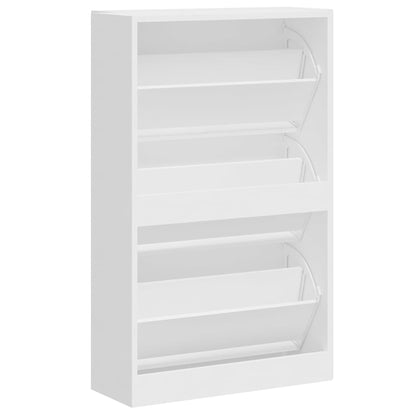Shoe Cabinet High Gloss White 63x24x103 cm Engineered Wood