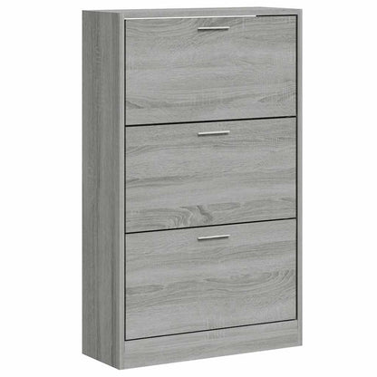 Shoe Cabinet Grey Sonoma 63x24x103 cm Engineered Wood