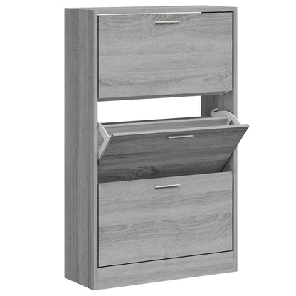 Shoe Cabinet Grey Sonoma 63x24x103 cm Engineered Wood