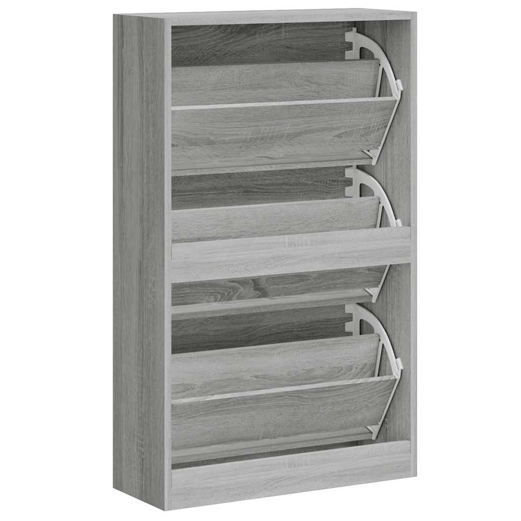 Shoe Cabinet Grey Sonoma 63x24x103 cm Engineered Wood