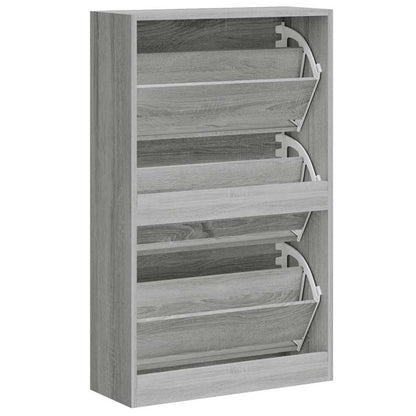Shoe Cabinet Grey Sonoma 63x24x103 cm Engineered Wood