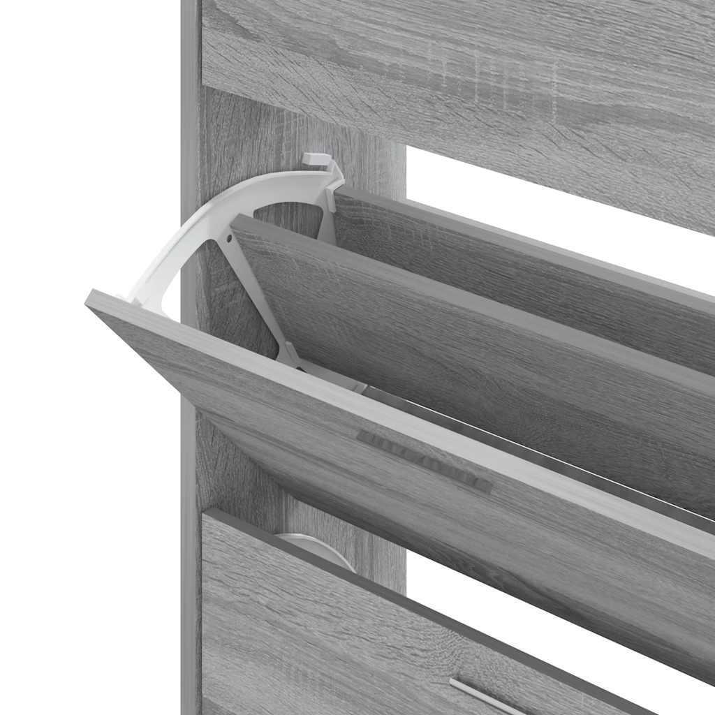 Shoe Cabinet Grey Sonoma 63x24x103 cm Engineered Wood