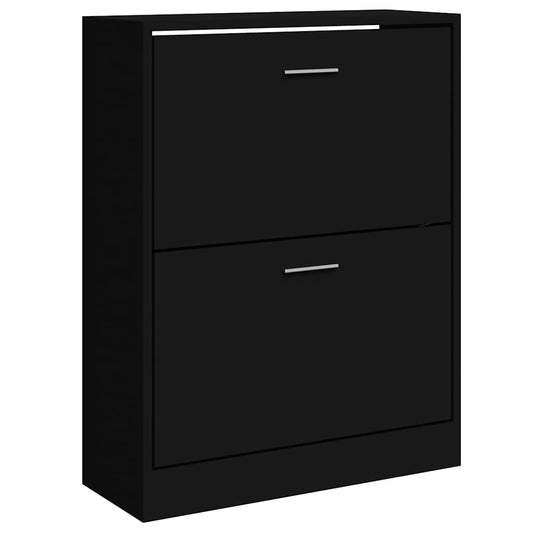 Shoe Cabinet Black 63x24x81 cm Engineered Wood