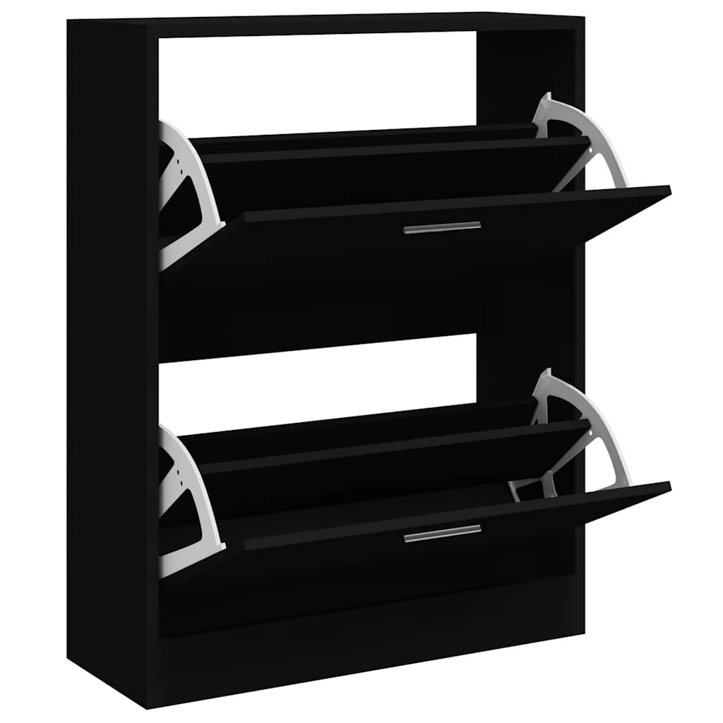 Shoe Cabinet Black 63x24x81 cm Engineered Wood