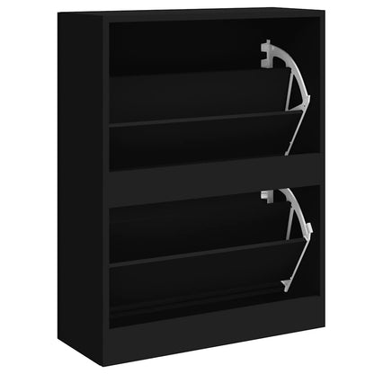 Shoe Cabinet Black 63x24x81 cm Engineered Wood