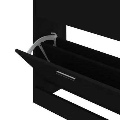 Shoe Cabinet Black 63x24x81 cm Engineered Wood