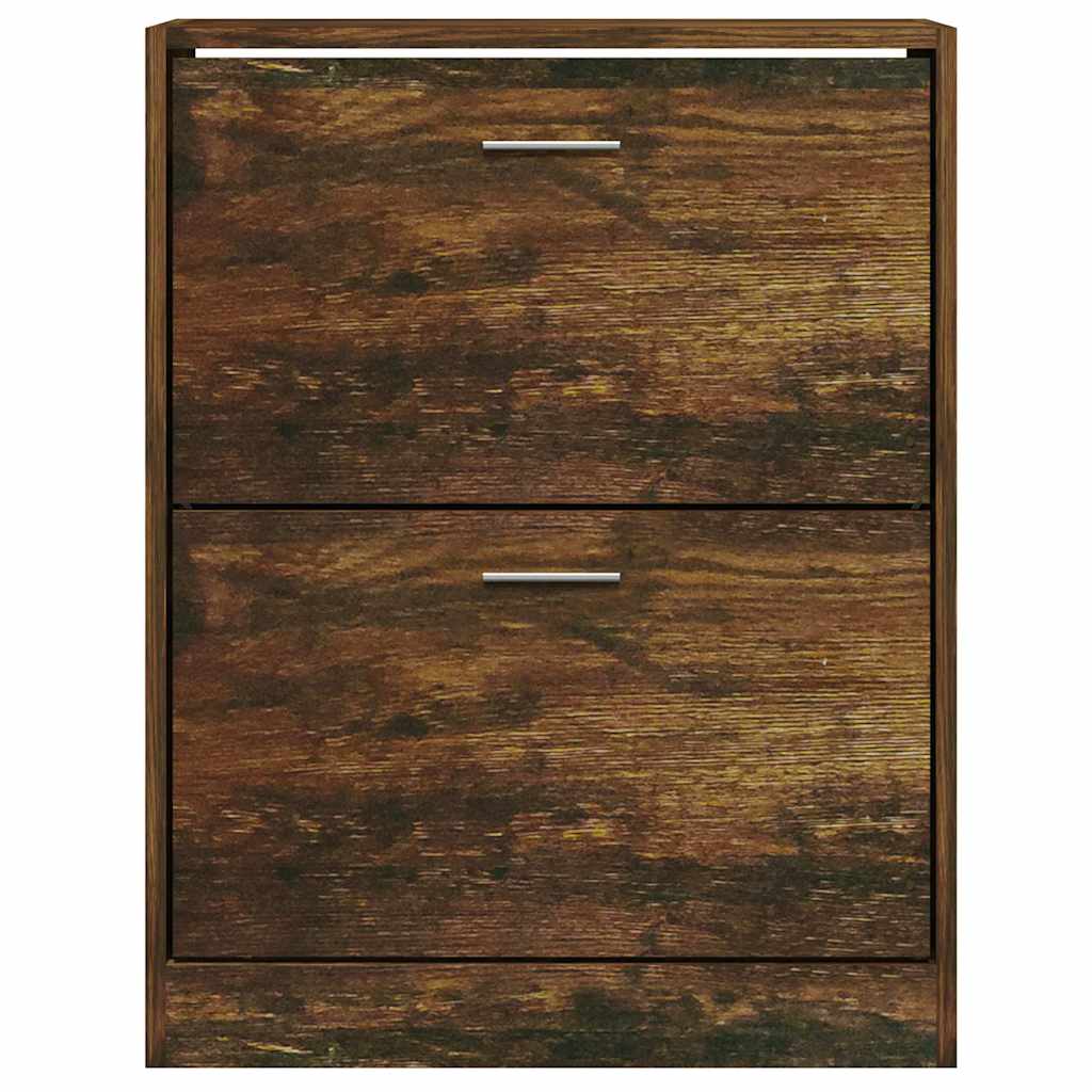 Shoe Cabinet Smoked Oak 63x24x81 cm Engineered Wood