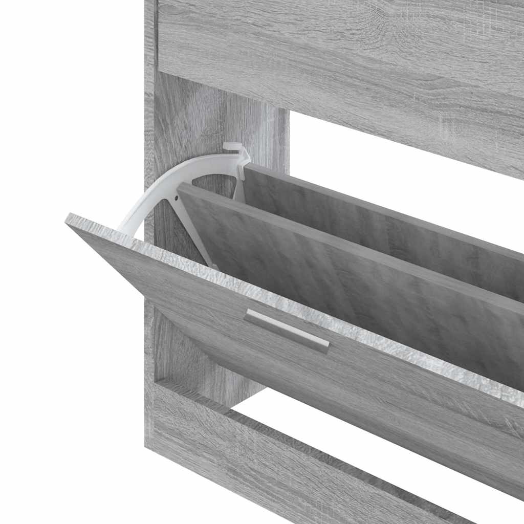 Shoe Cabinet Grey Sonoma 63x24x81 cm Engineered Wood