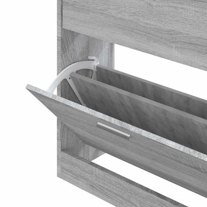 Shoe Cabinet Grey Sonoma 63x24x81 cm Engineered Wood