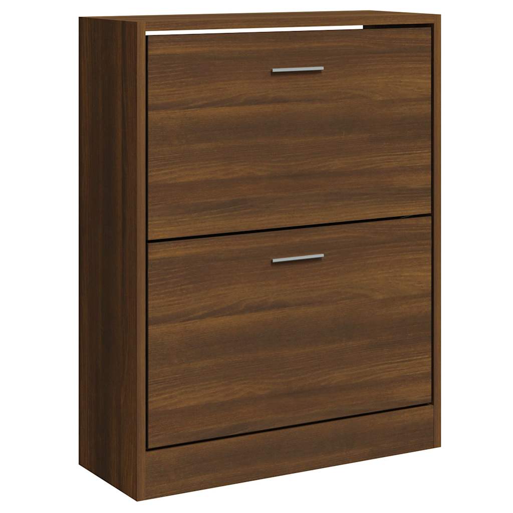 Shoe Cabinet Brown Oak 63x24x81 cm Engineered Wood