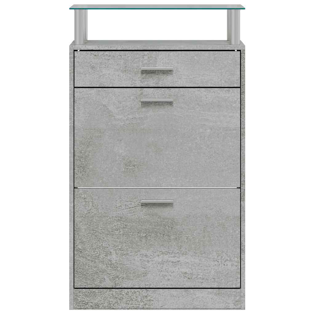 Shoe Cabinet Concrete Grey 63x24x104 cm Engineered Wood