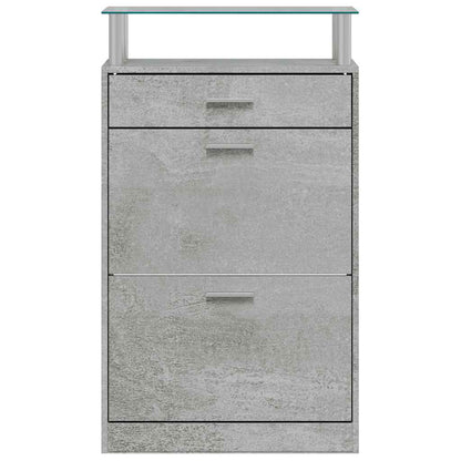 Shoe Cabinet Concrete Grey 63x24x104 cm Engineered Wood