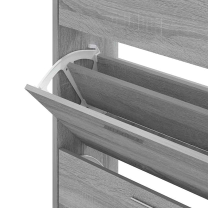 Shoe Cabinet Grey Sonoma 63x24x104 cm Engineered Wood