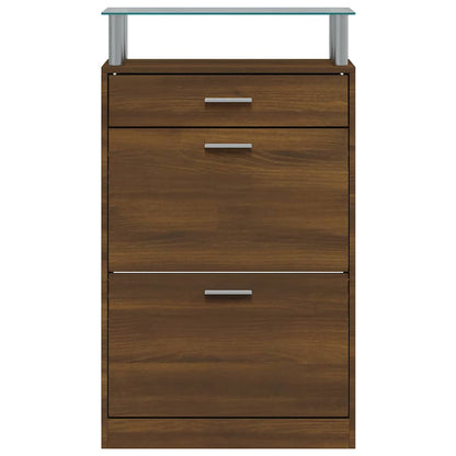 Shoe Cabinet Brown Oak 63x24x104 cm Engineered Wood