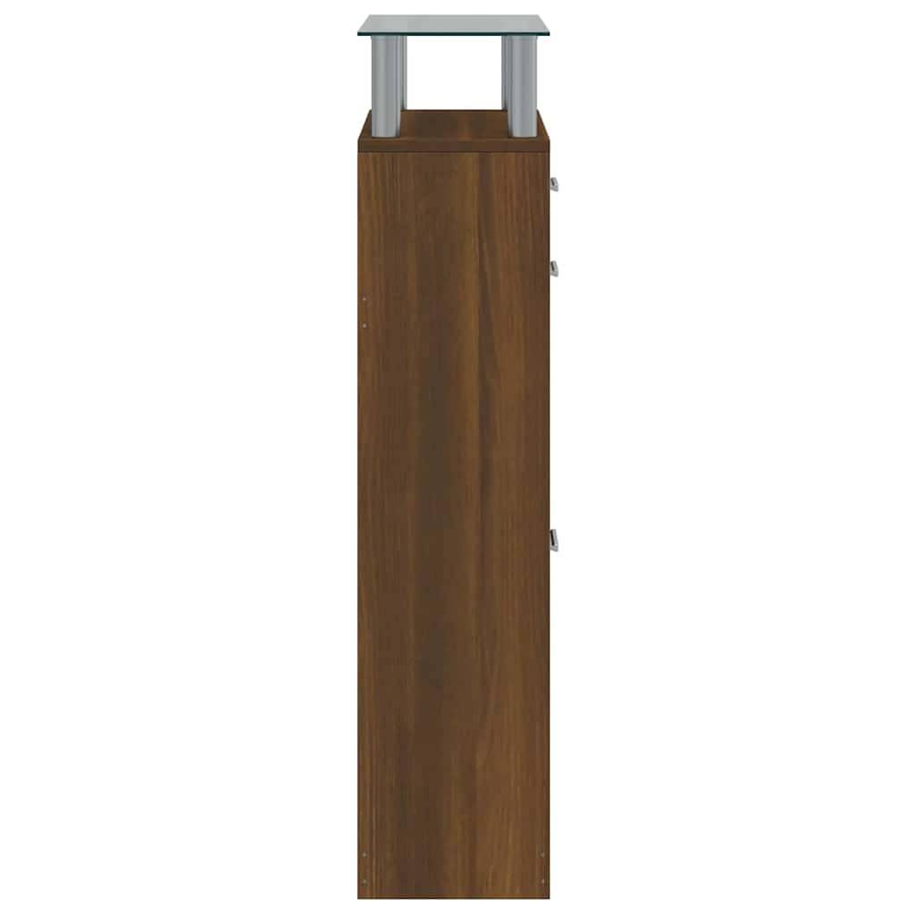 Shoe Cabinet Brown Oak 63x24x104 cm Engineered Wood