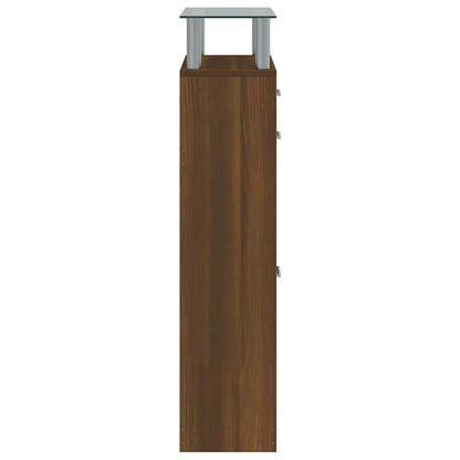 Shoe Cabinet Brown Oak 63x24x104 cm Engineered Wood