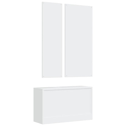 3-in-1 Shoe Cabinet Set White Engineered Wood
