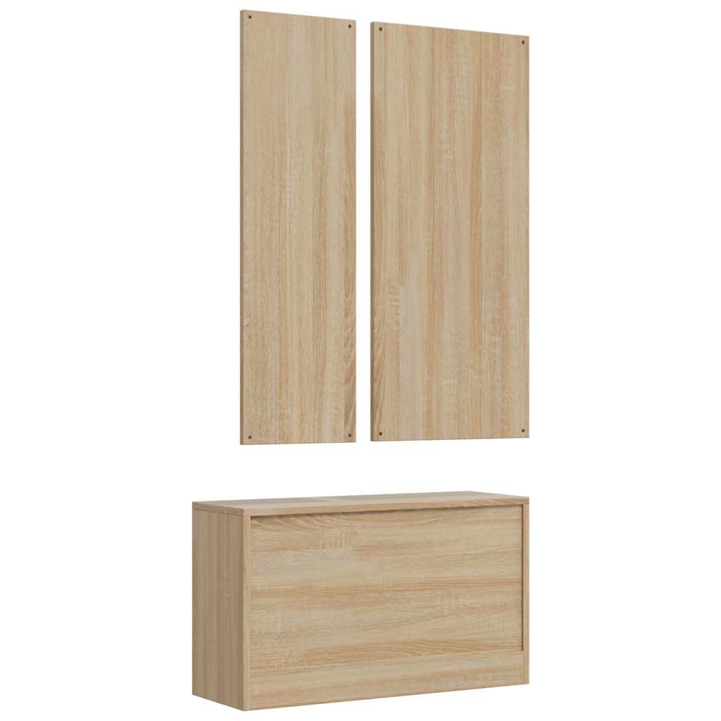 3-in-1 Shoe Cabinet Set Sonoma Oak Engineered Wood