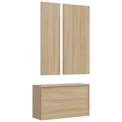 3-in-1 Shoe Cabinet Set Sonoma Oak Engineered Wood