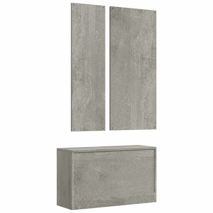 3-in-1 Shoe Cabinet Set Concrete Grey Engineered Wood