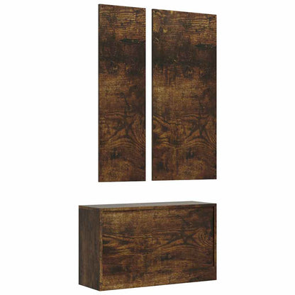 3-in-1 Shoe Cabinet Set Smoked Oak Engineered Wood