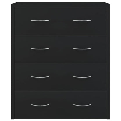 Sideboard with 4 Drawers 60x30.5x71 cm Black