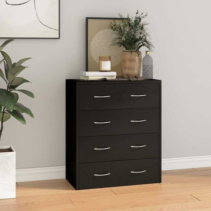 Sideboard with 4 Drawers 60x30,5x71 cm Black