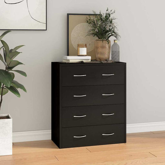 Sideboard with 4 Drawers 60x30,5x71 cm Black