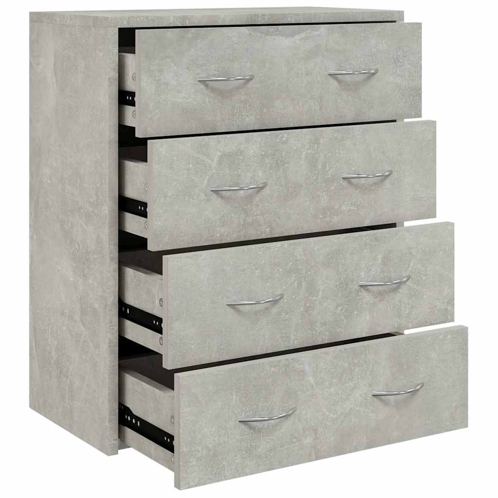 Sideboard with 4 Drawers 60x30,5x71 cm Concrete Grey