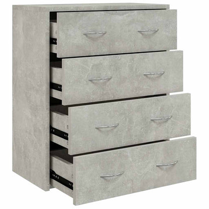 Sideboard with 4 Drawers 60x30,5x71 cm Concrete Grey