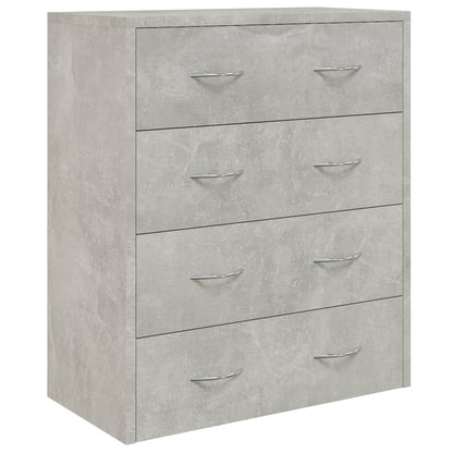 Sideboard with 4 Drawers 60x30.5x71 cm Concrete Grey