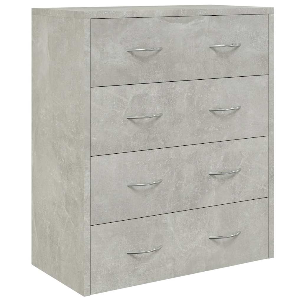 Sideboard with 4 Drawers 60x30,5x71 cm Concrete Grey