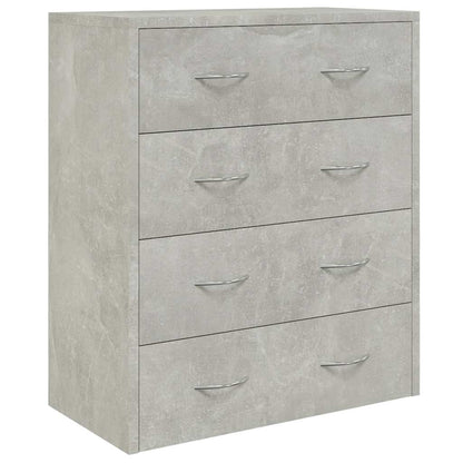 Sideboard with 4 Drawers 60x30,5x71 cm Concrete Grey