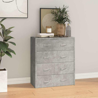 Sideboard with 4 Drawers 60x30,5x71 cm Concrete Grey