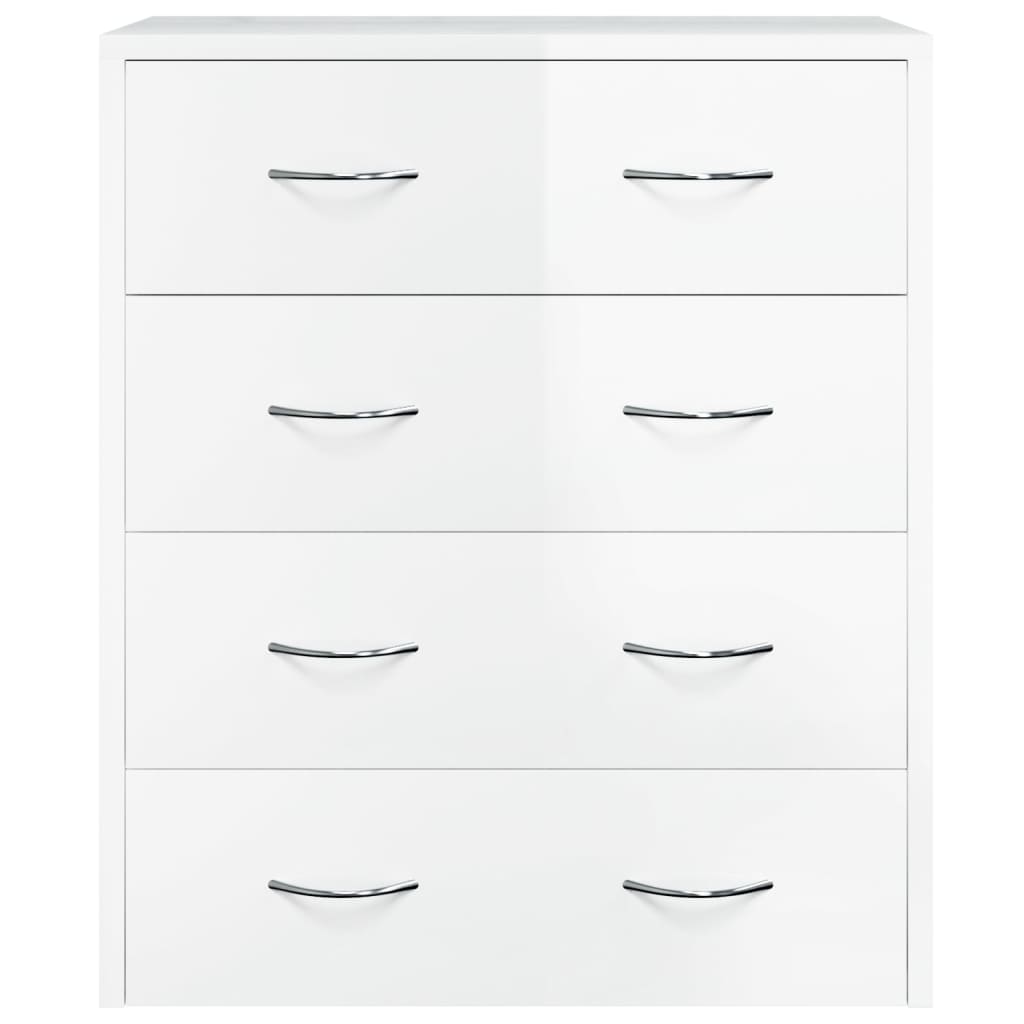 Sideboard with 4 Drawers 60x30,5x71 cm High Gloss White