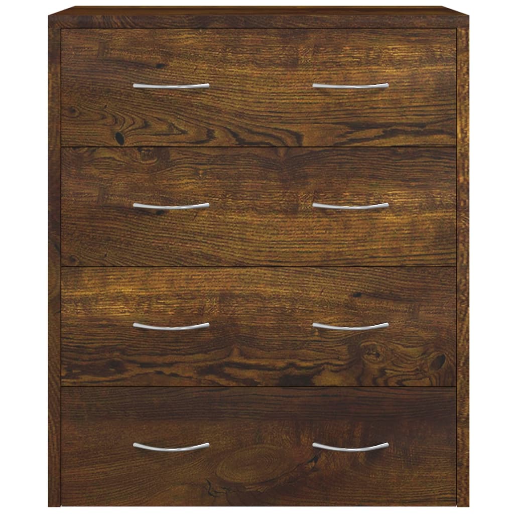 Sideboard with 4 Drawers 60x30,5x71 cm Smoked Oak