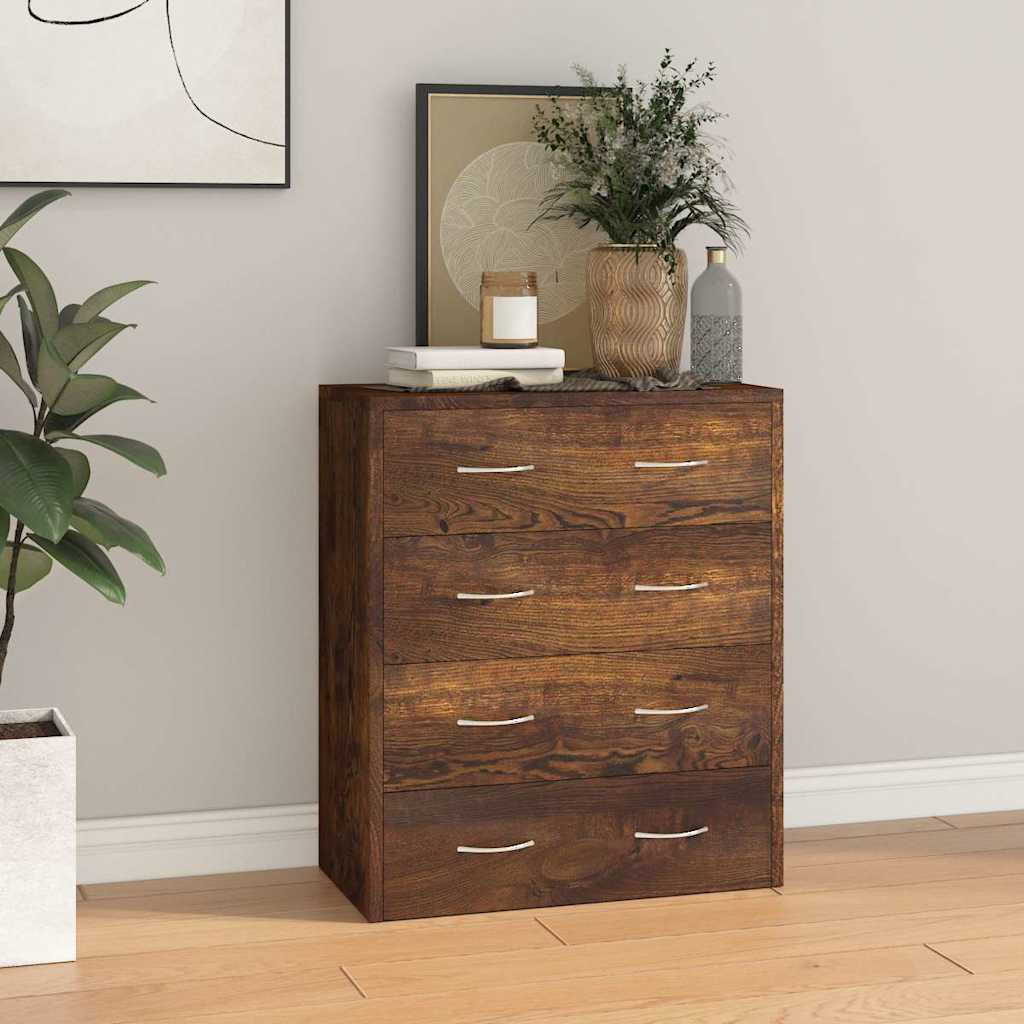 Sideboard with 4 Drawers 60x30,5x71 cm Smoked Oak