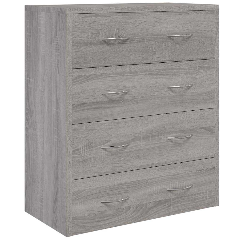 Sideboard with 4 Drawers 60x30,5x71 cm Grey Sonoma