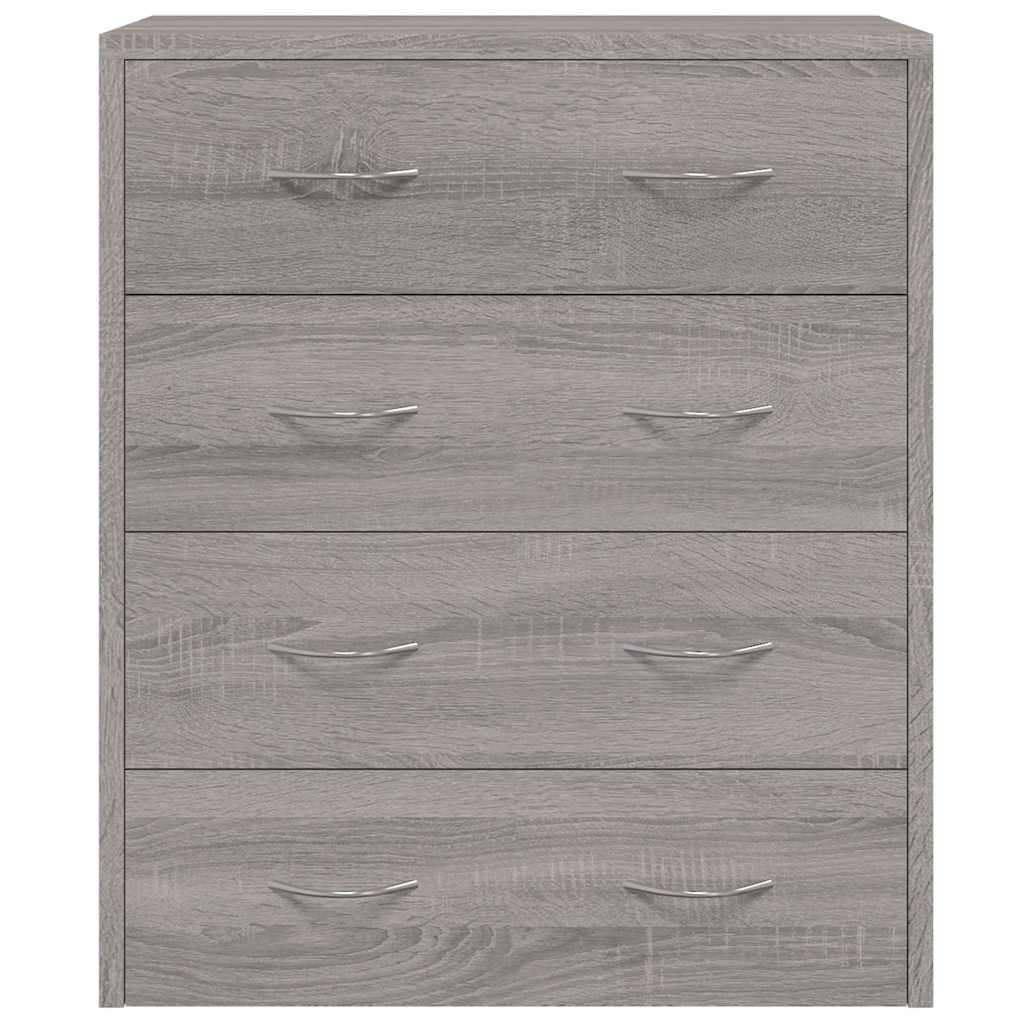 Sideboard with 4 Drawers 60x30,5x71 cm Grey Sonoma